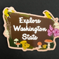 Retro Explore Washington State Sticker (pack of 5)